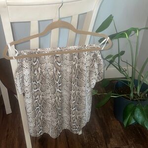 Off the shoulder snakeskin blouse